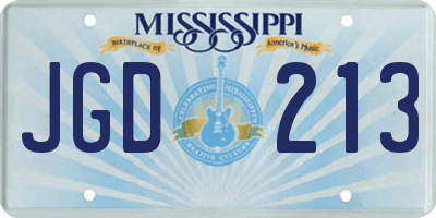 MS license plate JGD213