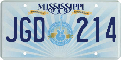 MS license plate JGD214