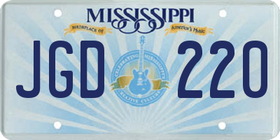 MS license plate JGD220