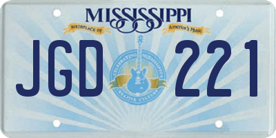 MS license plate JGD221