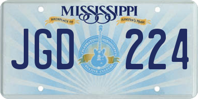 MS license plate JGD224