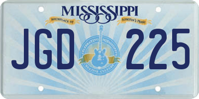 MS license plate JGD225