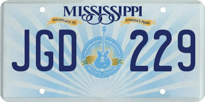 MS license plate JGD229