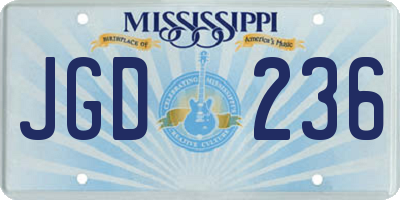 MS license plate JGD236