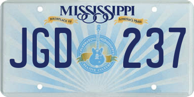 MS license plate JGD237