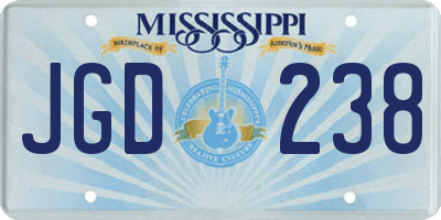 MS license plate JGD238