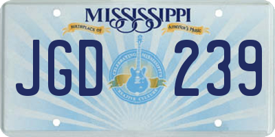 MS license plate JGD239