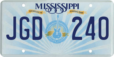 MS license plate JGD240