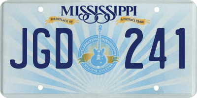 MS license plate JGD241