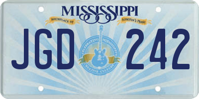 MS license plate JGD242