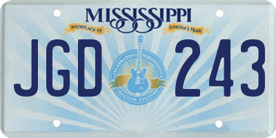 MS license plate JGD243