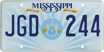 MS license plate JGD244