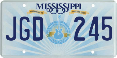 MS license plate JGD245