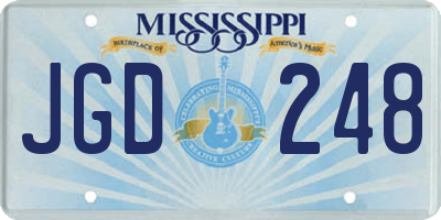 MS license plate JGD248