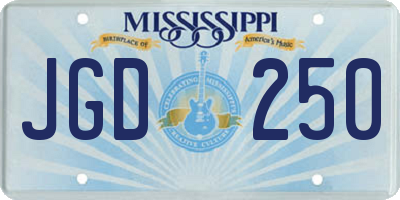 MS license plate JGD250