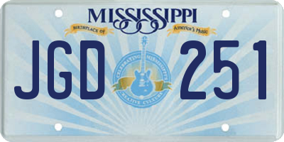 MS license plate JGD251