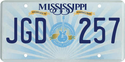 MS license plate JGD257