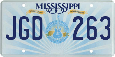 MS license plate JGD263