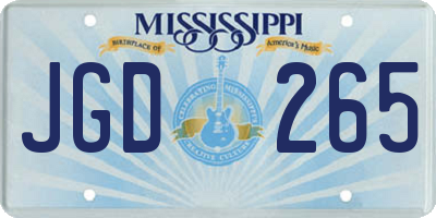 MS license plate JGD265