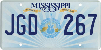MS license plate JGD267