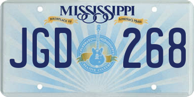 MS license plate JGD268