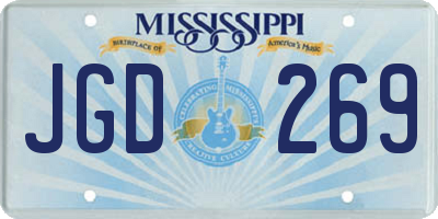MS license plate JGD269