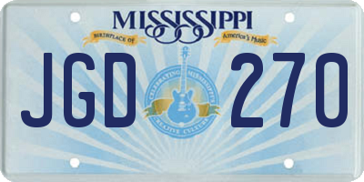 MS license plate JGD270