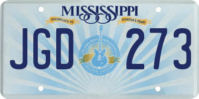MS license plate JGD273