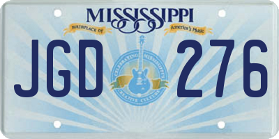 MS license plate JGD276