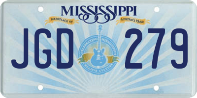 MS license plate JGD279