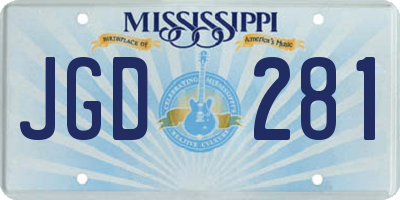 MS license plate JGD281
