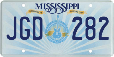 MS license plate JGD282