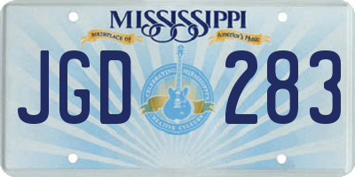 MS license plate JGD283