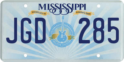 MS license plate JGD285