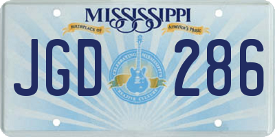 MS license plate JGD286