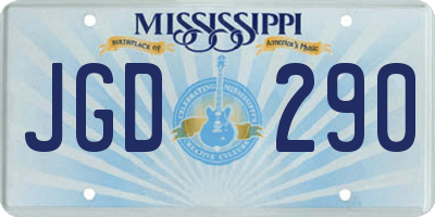 MS license plate JGD290