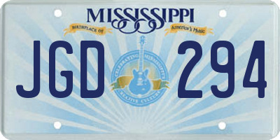 MS license plate JGD294