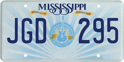 MS license plate JGD295