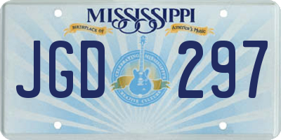MS license plate JGD297