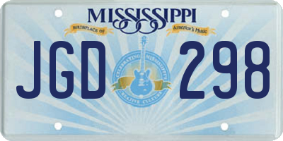 MS license plate JGD298