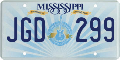MS license plate JGD299