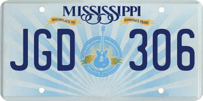 MS license plate JGD306