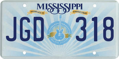 MS license plate JGD318