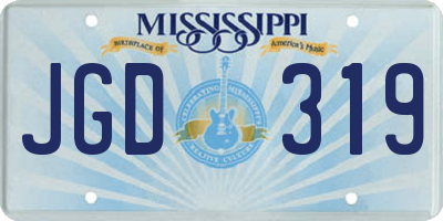 MS license plate JGD319