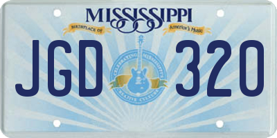 MS license plate JGD320