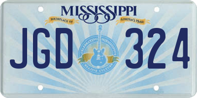 MS license plate JGD324