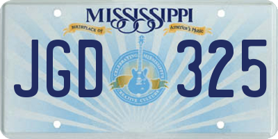 MS license plate JGD325