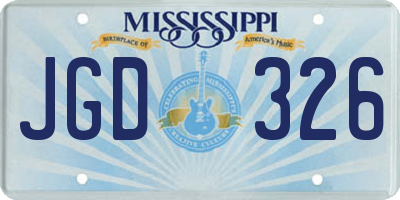 MS license plate JGD326