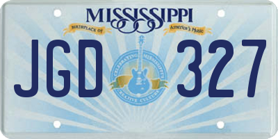 MS license plate JGD327
