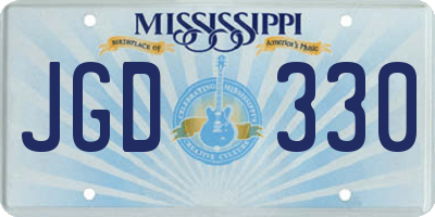 MS license plate JGD330